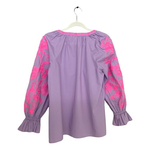 Lilly Pulitzer Embroidered Revina Tunic in Purple Iris Size S - Picture 3 of 5